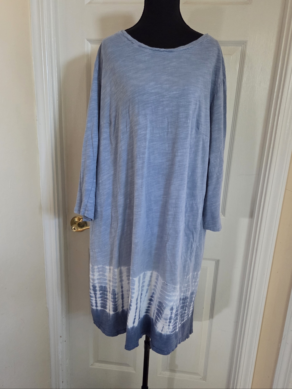 Fresh Produce Blue Tie-Dye Dress Size 1x Tie-Dye Summerdress Boho Loungewear